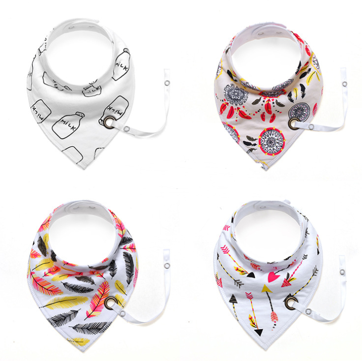 Triangle Baby Bib with Detachable Pacifier String-Bibs & Burp Cloths-Babyshok