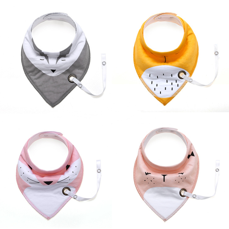 Triangle Baby Bib with Detachable Pacifier String-Bibs & Burp Cloths-Babyshok