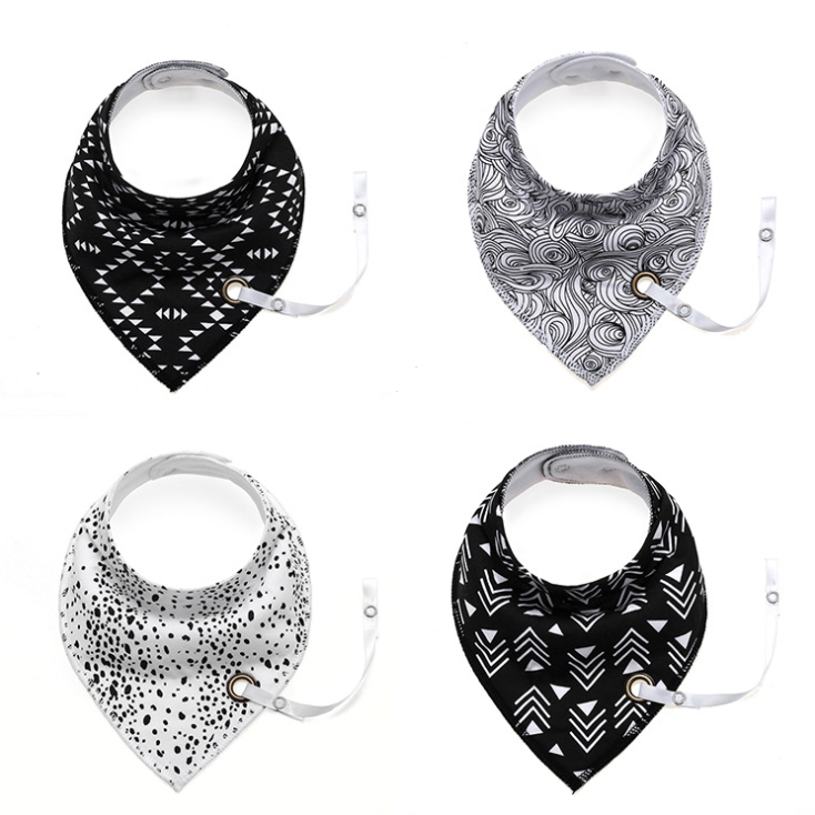 Triangle Baby Bib with Detachable Pacifier String-Bibs & Burp Cloths-Babyshok