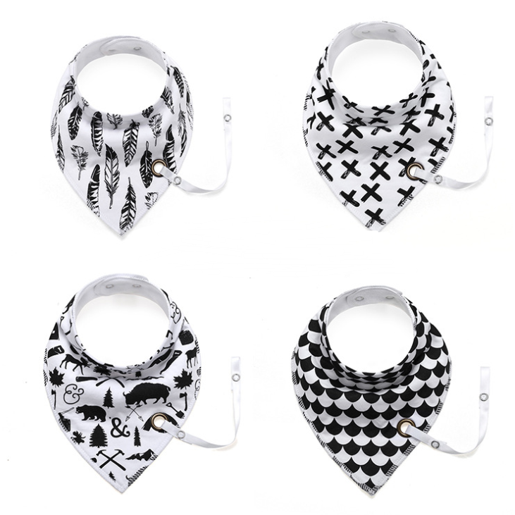 Triangle Baby Bib with Detachable Pacifier String-Bibs & Burp Cloths-Babyshok