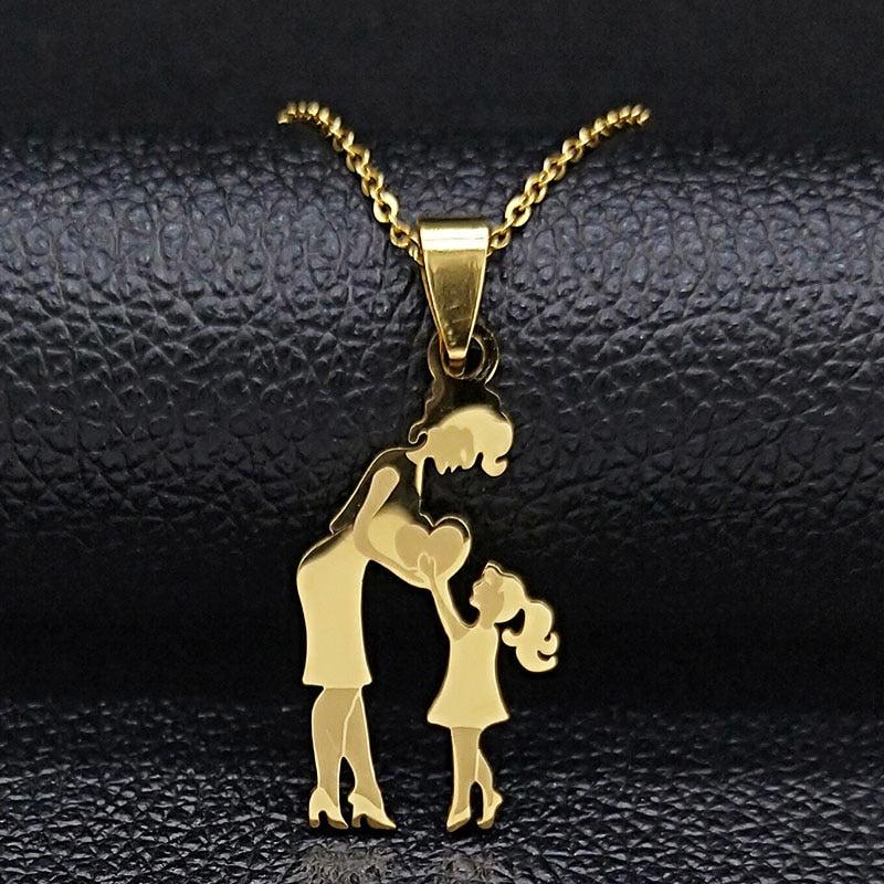 Mom and Baby Pendant Necklace-Necklace-Babyshok