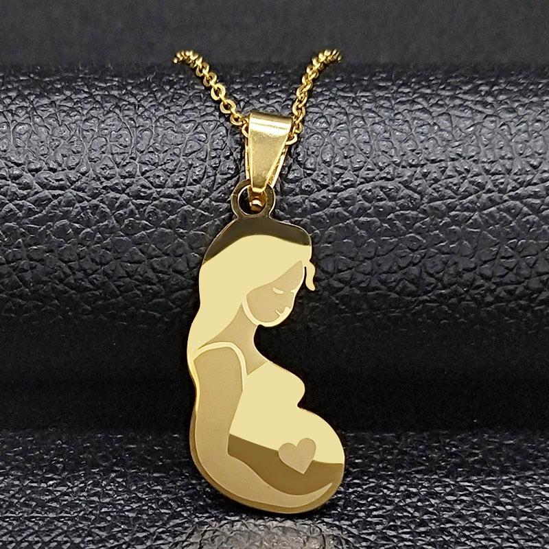 Mom and Baby Pendant Necklace-Necklace-Babyshok