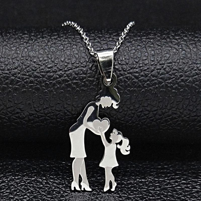 Mom and Baby Pendant Necklace-Necklace-Babyshok