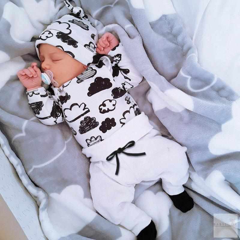 Baby Boy Romper Set with Clouds-Clothing Sets-Babyshok