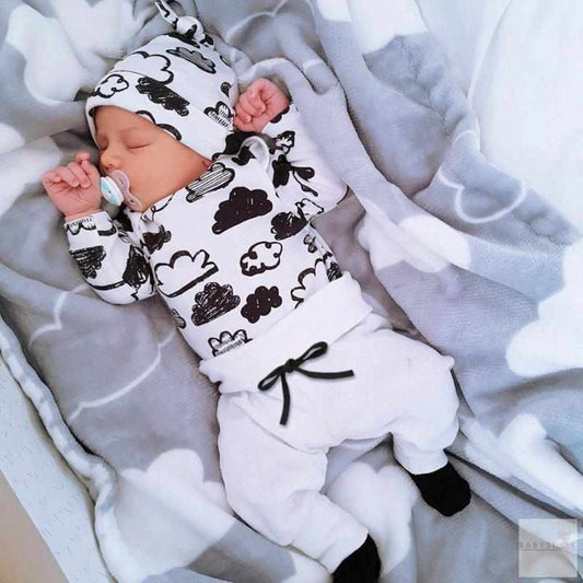 Baby Boy Romper Set with Clouds-Clothing Sets-Babyshok