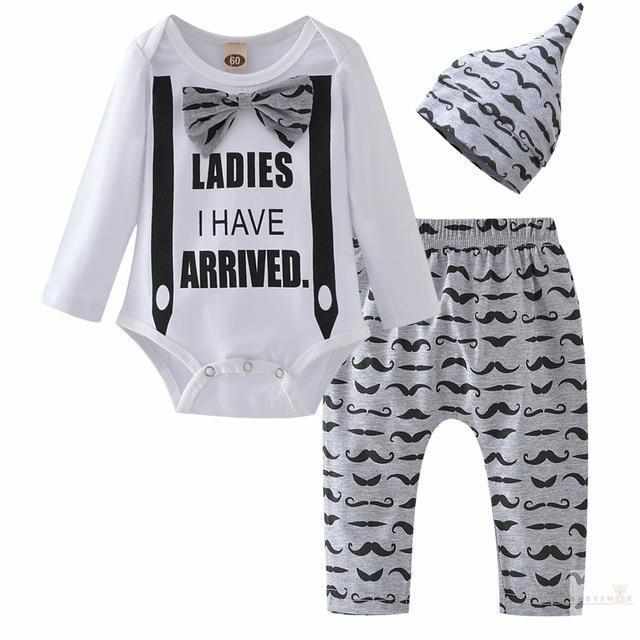Ladies I Have Arrived Baby Boy Romper Set-Clothing Sets-Babyshok