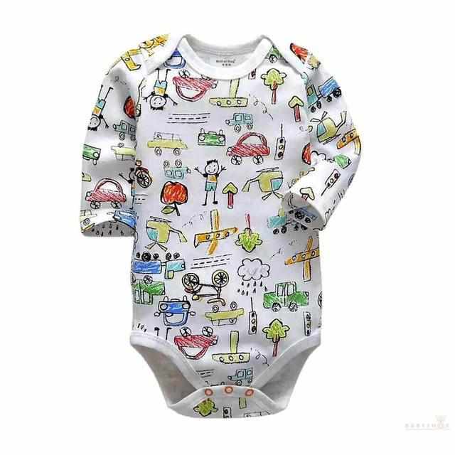 Long Sleeve Baby Bodysuit - Busy City-Bodysuits-Babyshok