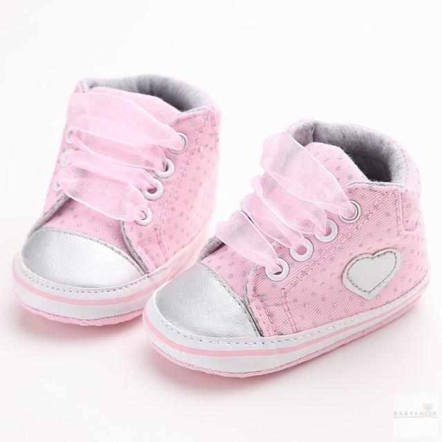 Lovely Pink Shoes with Heart-First Walkers-Babyshok