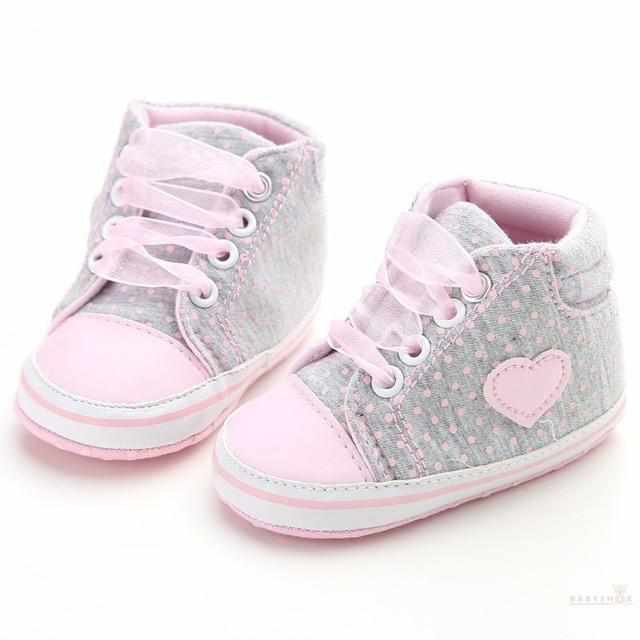 Lovely Pink Shoes with Heart-First Walkers-Babyshok