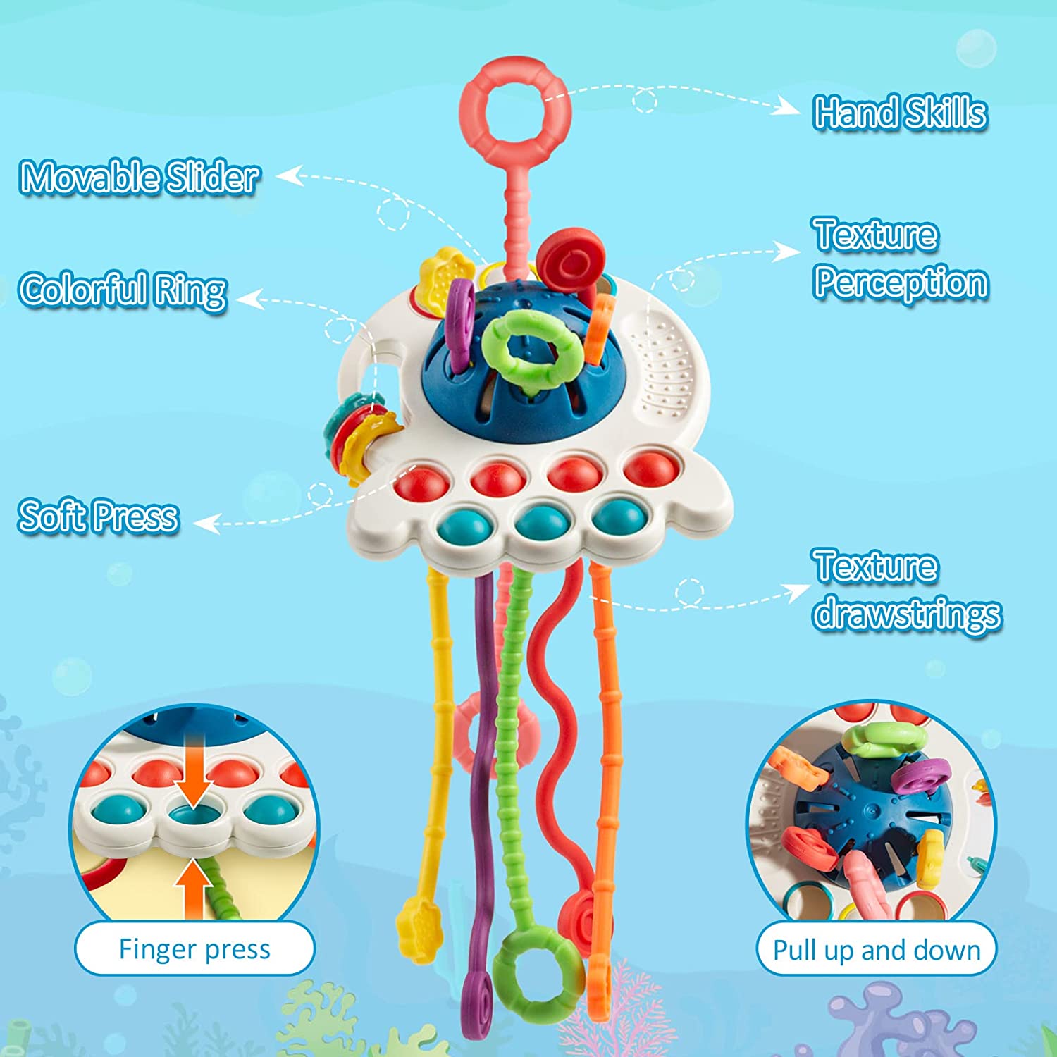 Octopus Silicone Pulling Toy-Toys-Babyshok