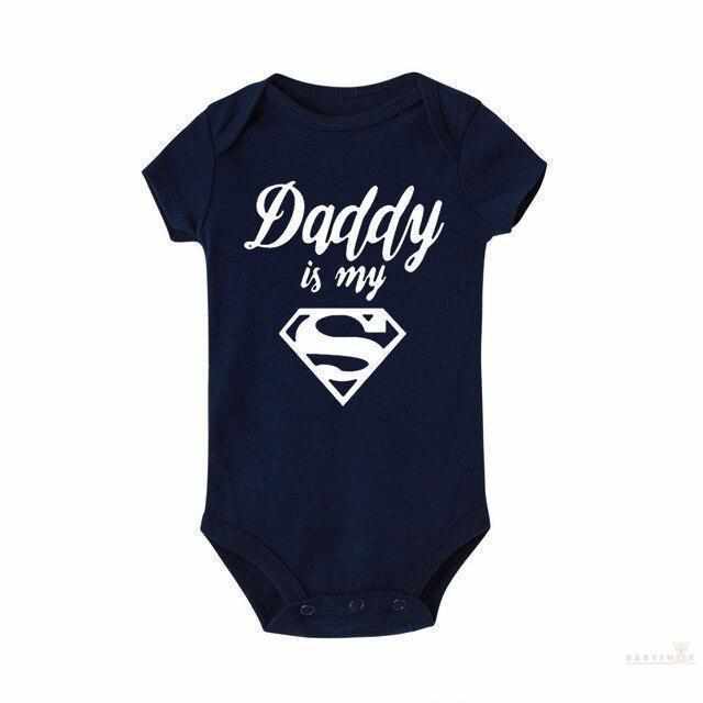 Daddy is my Superman Baby Romper-Bodysuits-Babyshok