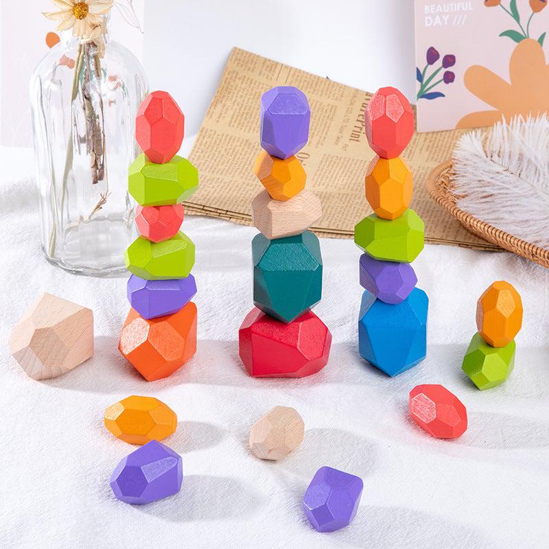 Wooden Balancing Rocks-Wooden toys-Babyshok