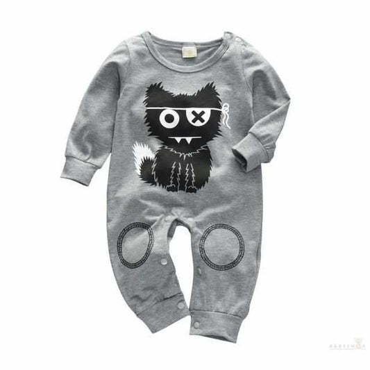 Funny Infant Baby Bodysuit - Black Cat-Rompers-Babyshok