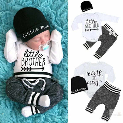 Little Brother and Worth The Wait Baby Boy Set-Clothing Sets-Babyshok