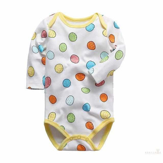Long Sleeve Baby Bodysuit - Colorful Dots-Bodysuits-Babyshok