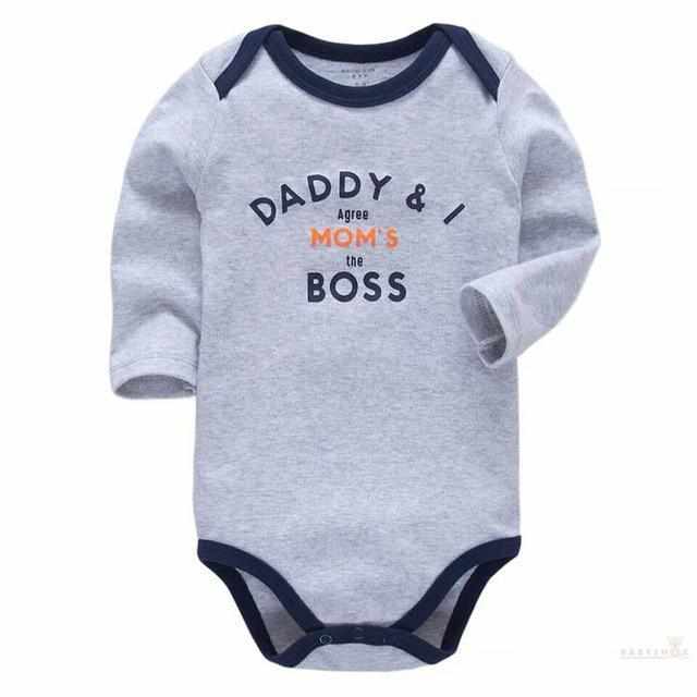 Long Sleeve Baby Bodysuit - Mom is The Boss-Bodysuits-Babyshok