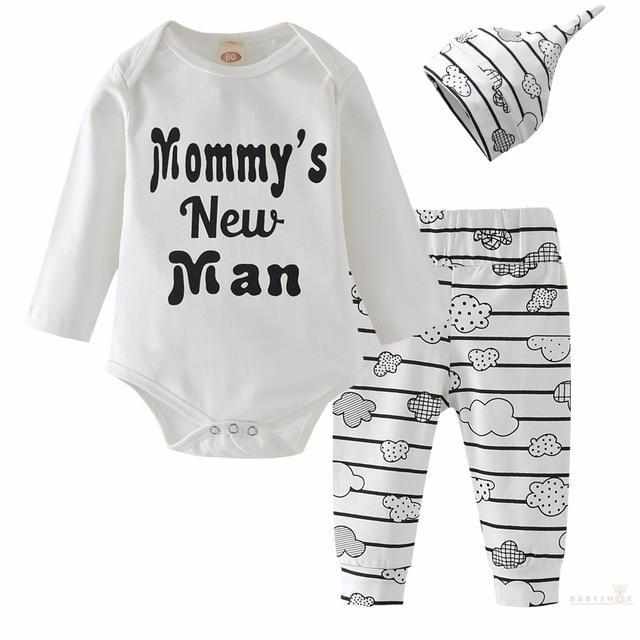 Mommy's New Man Baby Boy Romper Set-Clothing Sets-Babyshok
