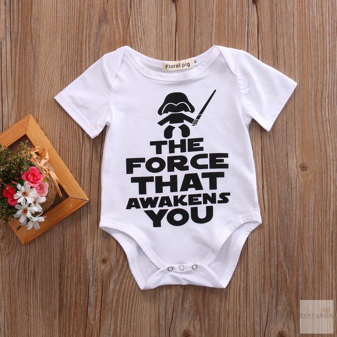 The Force That Awakens You Funny Baby Romper-Rompers-Babyshok