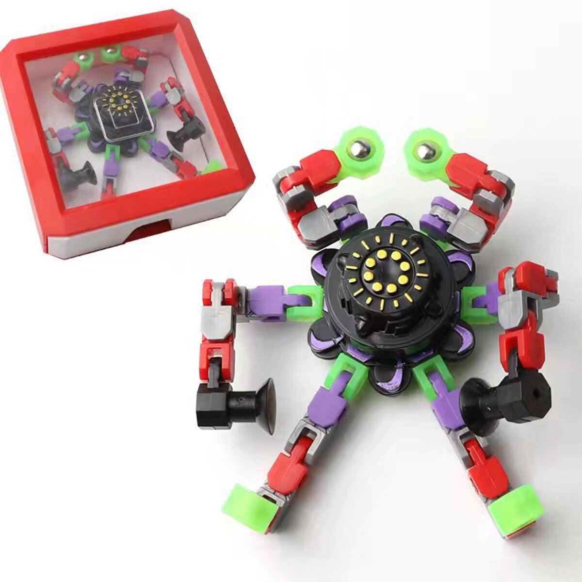 Robot Fingertip Spin Top Fidget Spinner Transformable Gyro Robot + INFINITY  CUBE
